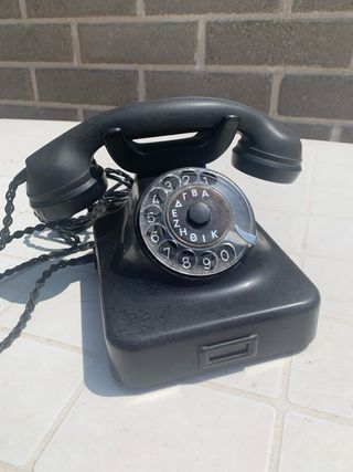 Telefono bachelite nero vintage da collezione