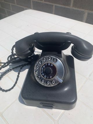 Telefono bachelite nero vintage da collezione