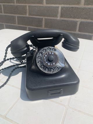 Telefono bachelite nero vintage da collezione