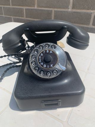 Telefono bachelite nero vintage da collezione
