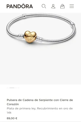 Pulsera Pandora con 2 charms