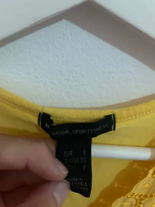 Camiseta Mango Mujer Amarilla