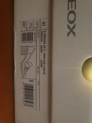 Mocasines de tacón ancho Geox, color negro, núm 41