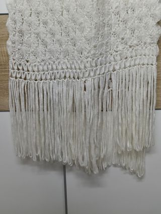 Bufanda artesanal vintage blanca