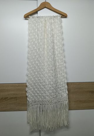 Bufanda artesanal vintage blanca