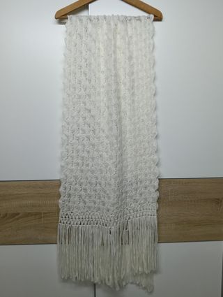 Bufanda artesanal vintage blanca
