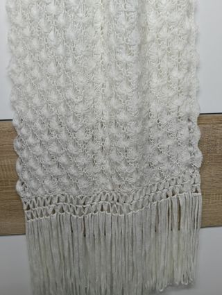 Bufanda artesanal vintage blanca