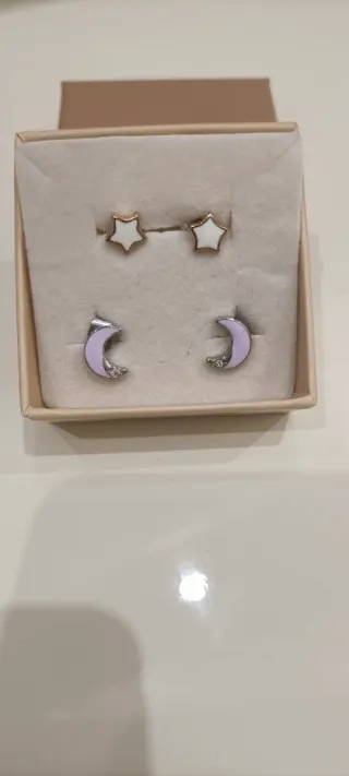 Orecchini bambina argento stelle e lune