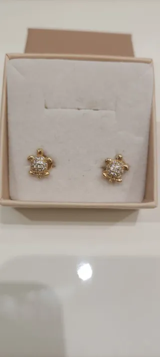Orecchini tartaruga oro con zirconi