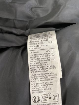 Chaleco Levi's Unisex Talla L Negro