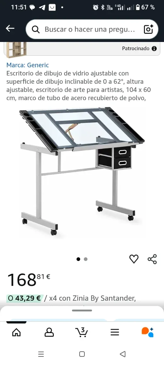 Mesa de dibujo profesional inclinable