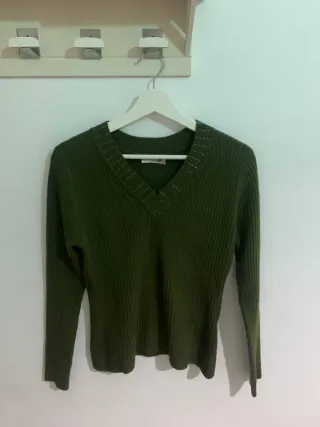 Camiseta verde manga larga mujer