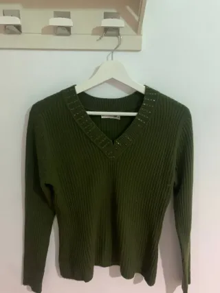 Camiseta verde manga larga mujer