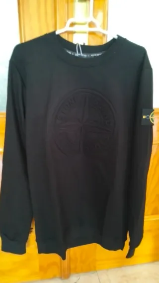 Jersey Stone Island Negro Entretiempo