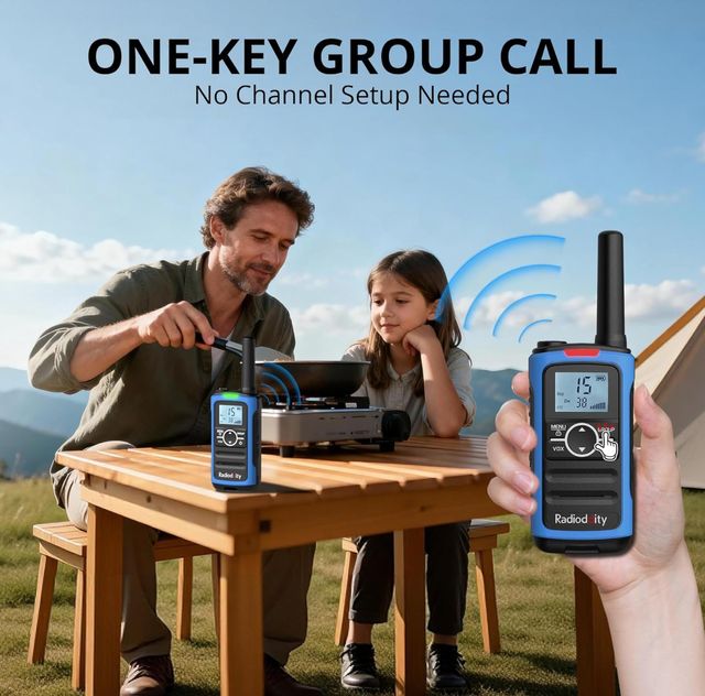 Confezione da 3 Walkie Talkie Ricaricabili con Torcia e Bussola