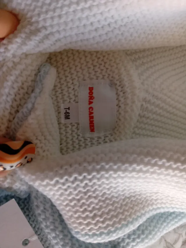 Conjunto bebé punto azul con capota