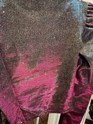 Top Glitter Shein Manica Lunga