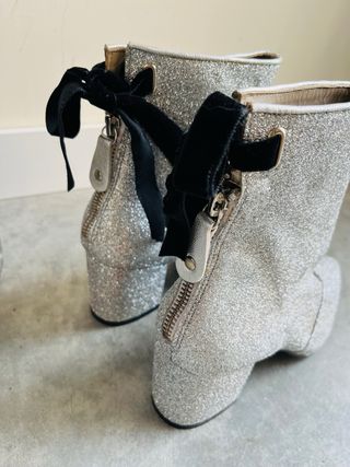 Botines Toral Plateados Talla 37