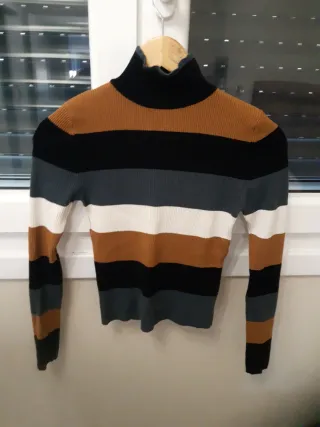 Jersey de punto cuello alto rayas Talla M