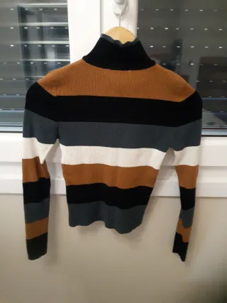 Jersey de punto cuello alto rayas Talla M