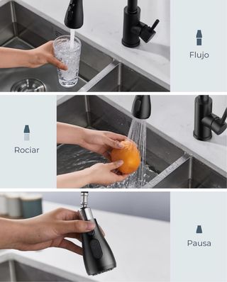 Grifo cocina negro extensible