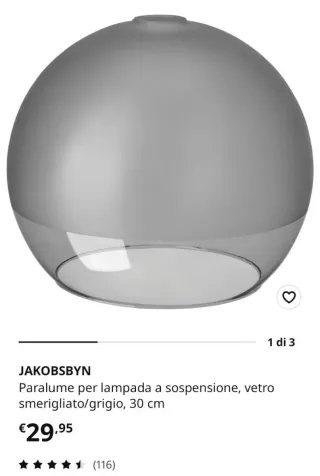 Lampadario Sospeso Vetro Grigio Trasparente