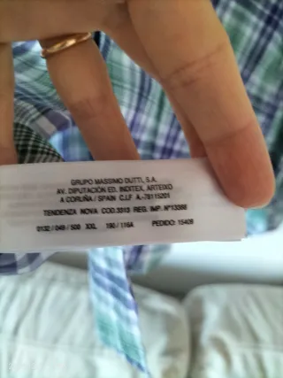 Camisa cuadros Massimo Dutti hombre