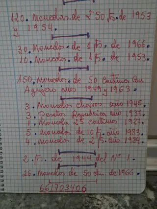 Lote de Billetes y Monedas Antiguas