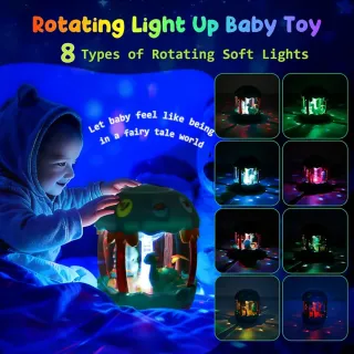 Dino Giocattolo Rotante con Luci e Musica