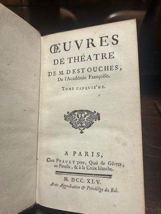 Antichi libri Théâtre de Destouches