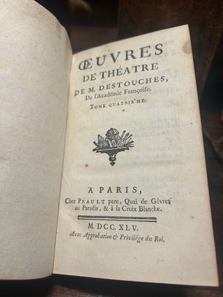Antichi libri Théâtre de Destouches