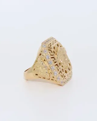 Anillo Medusa Calado Circonitas 18K