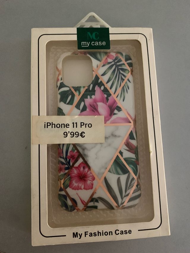 Custodia iPhone 11 Pro fiori e marmo
