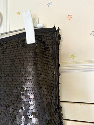 Falda Zara lentejuelas negra