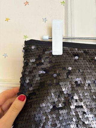 Falda Zara lentejuelas negra