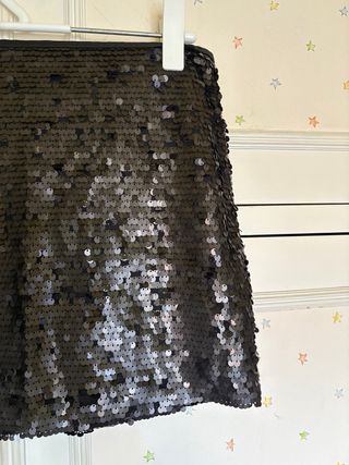 Falda Zara lentejuelas negra