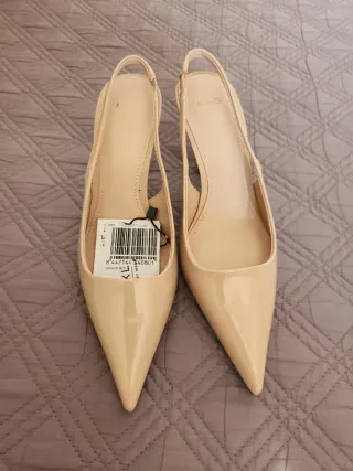 Zapatos tacón Mango nude mujer