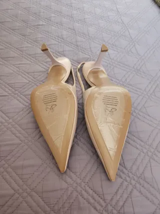 Zapatos tacón Mango nude mujer