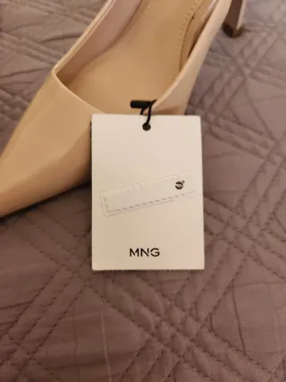 Zapatos tacón Mango nude mujer