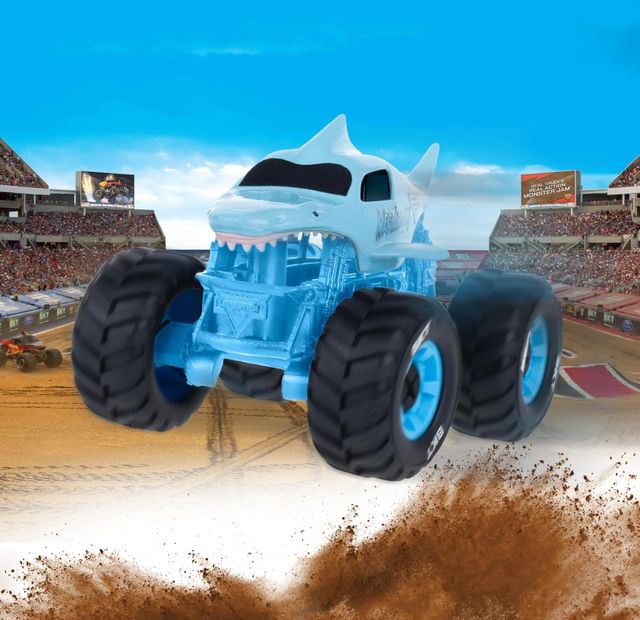 Nuovo auto giocattolo Monster Jam Megalodon Blu