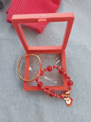 Doppio braccialetto natalizio con Babbo Natale