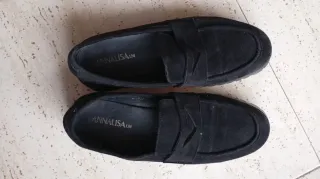 Mocasines negros suela track