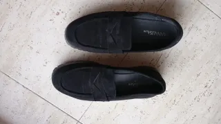 Mocasines negros suela track