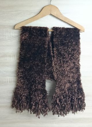Bufanda marrón con flecos, vintage