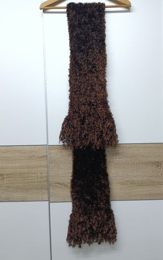 Bufanda marrón con flecos, vintage