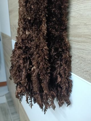 Bufanda marrón con flecos, vintage