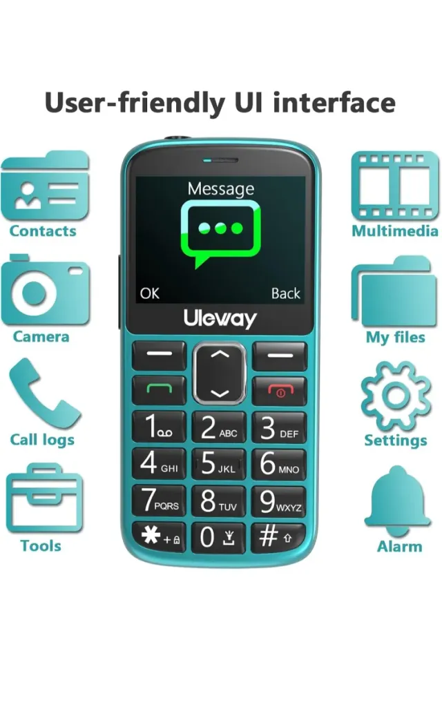 Móvil Uleway Verde para Mayores