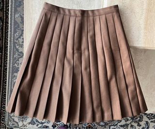 Falda Plisada Lana Virgen Marrón T.38