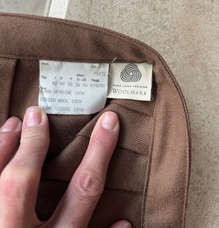 Falda Plisada Lana Virgen Marrón T.38