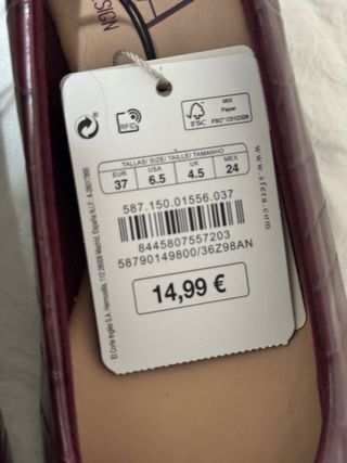 Bailarinas Sfera Talla 37 Cocodrilo Burdeos